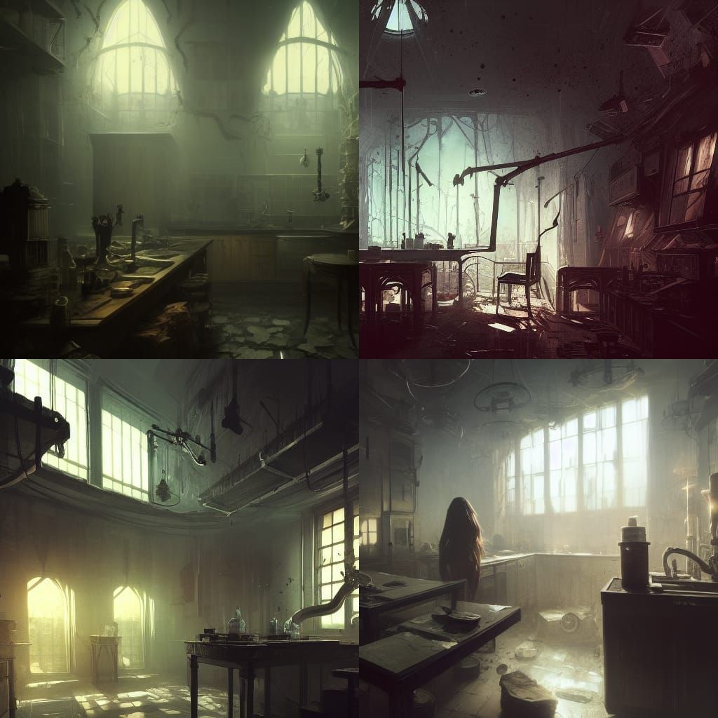 Dark Fantasy Psychotic Laboratory Concept Art