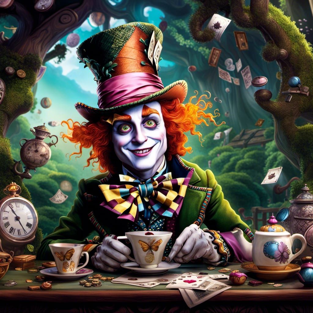 Mad Hatter in Wonderland: Hyperrealistic Graffiti Art