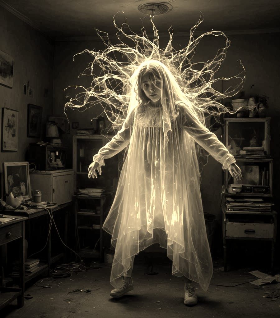 Evelyn Thornewood the ghost of Twilight Mansion. Spirit of a young girl victim of paranormal experiments, she seeks just...