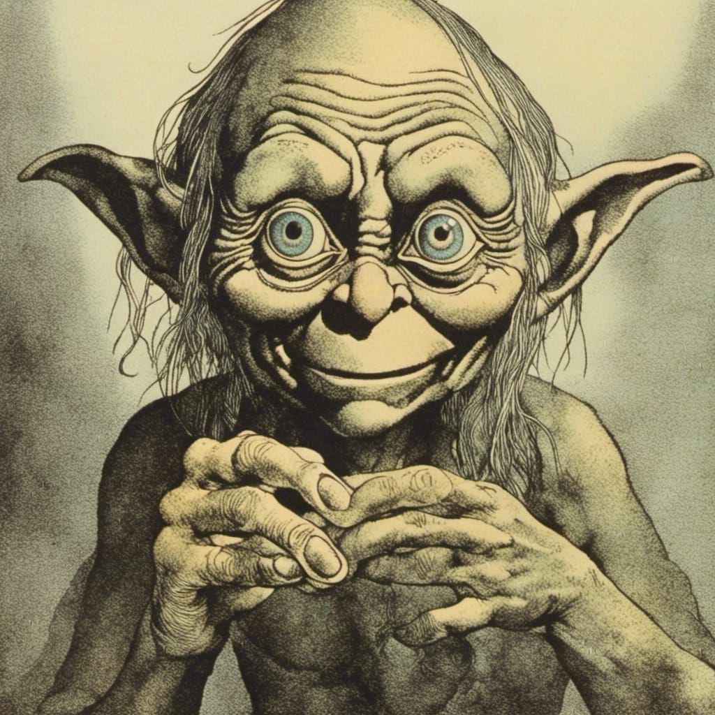 Gollum with Ring in Hans Arnold Style
