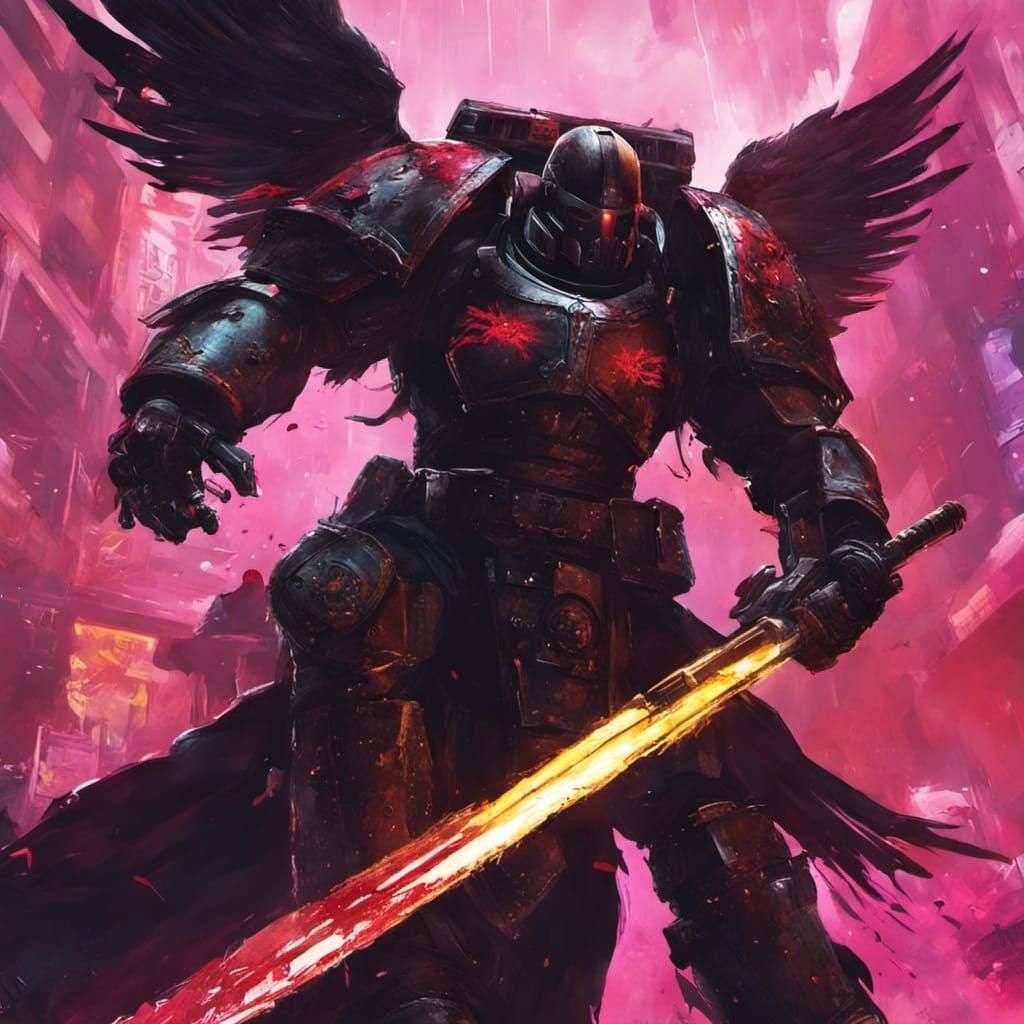 Dark Angels Space Marine Smashing Blood God