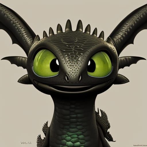 Hyperrealistic Toothless Concept Art in 8k