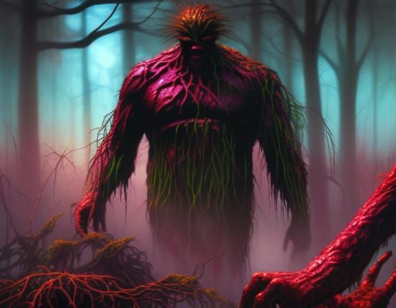 Angry Swamp Creature Emerges: Hyperrealistic Comic Art