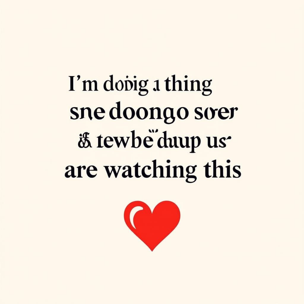 Minimalist Red Heart on Black Background