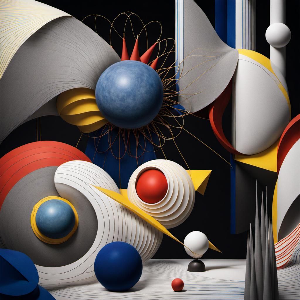 Abstract Painting in Magical Realism Style