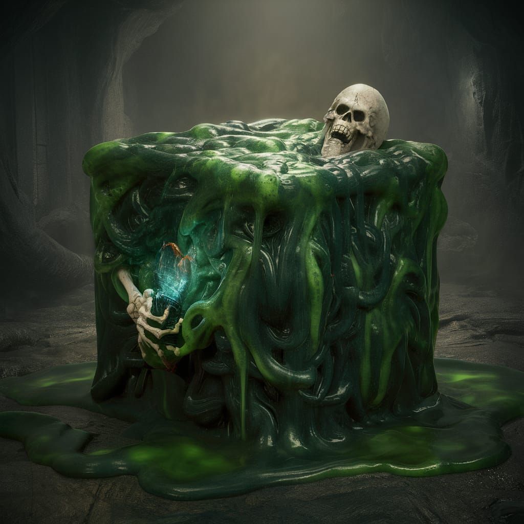 Gelatinous Cube of Ooze in Grimdark Dungeon
