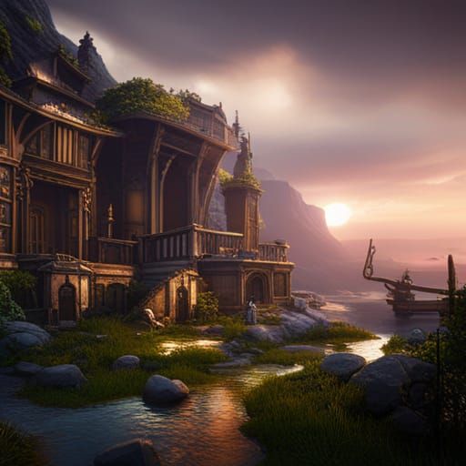 Fantastical Matte Painting in Deep Color