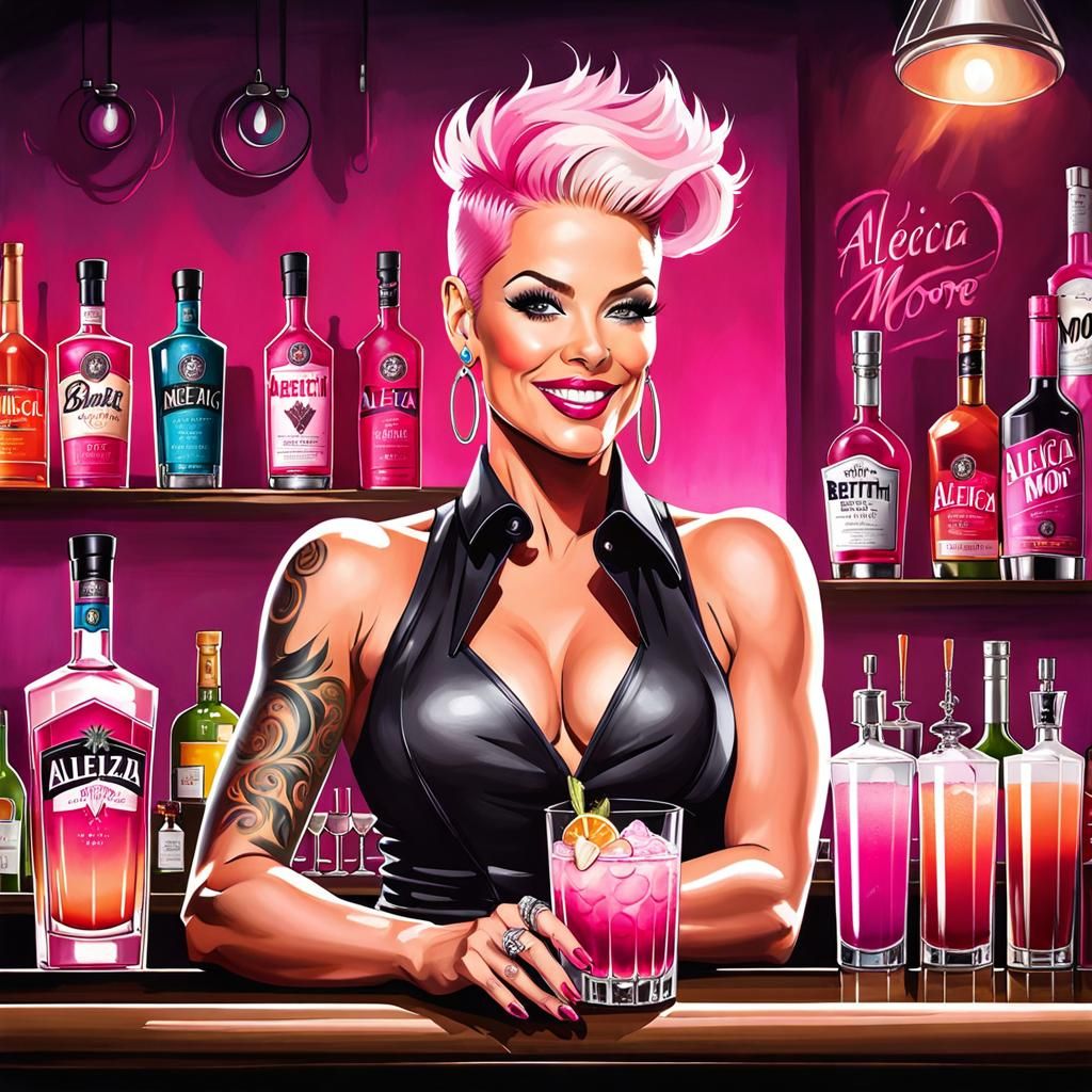 Vibrant Mixologist Creates Pink Vodka Cocktails