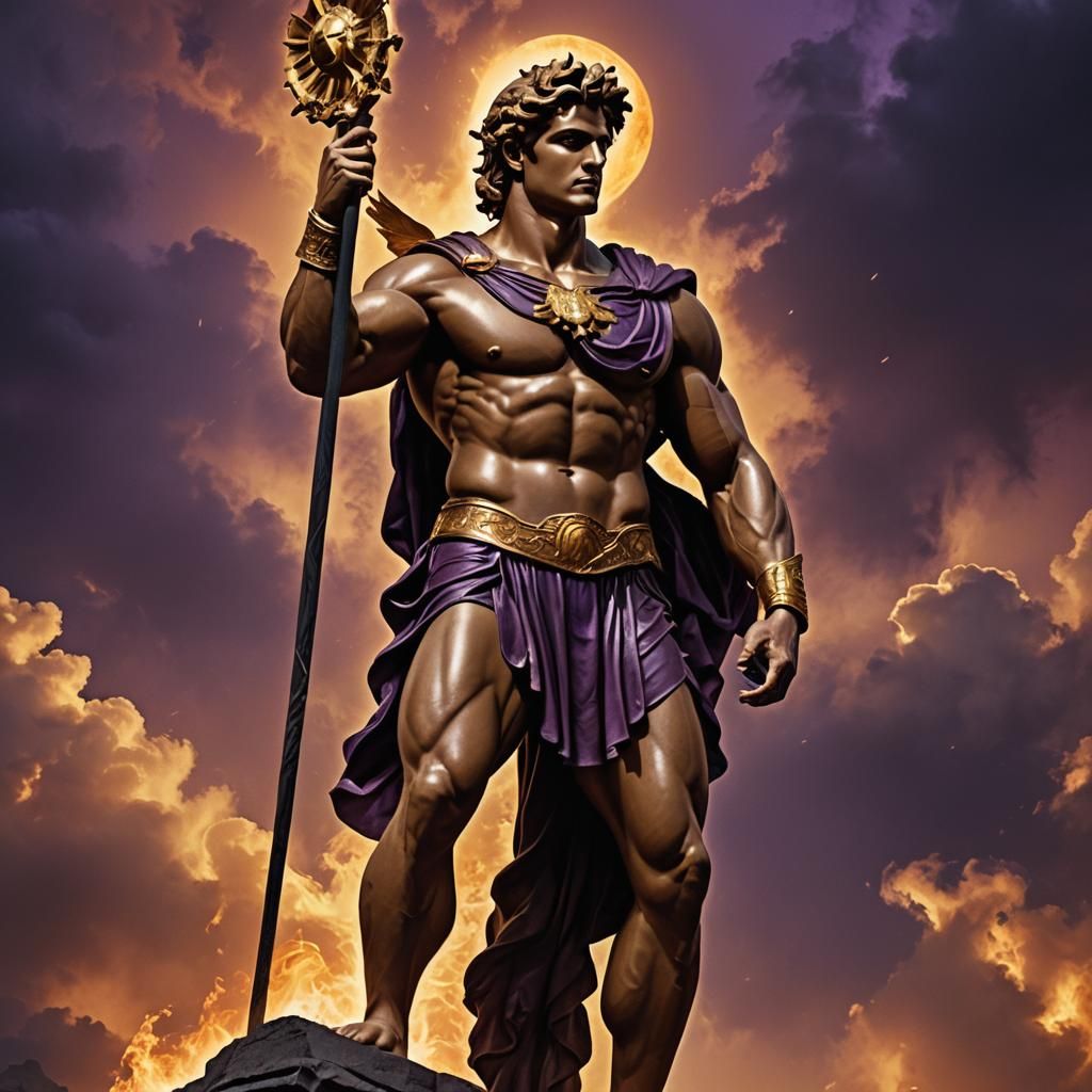 Apollo, God of Music, in Dark Fantasy Realm