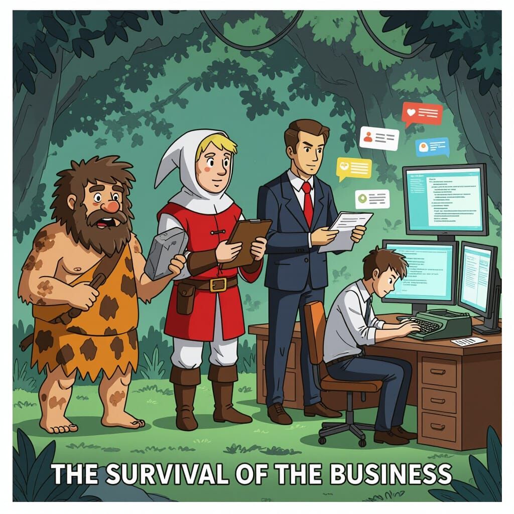 Evolution of Office Work: From Caveman to Screen Zombie