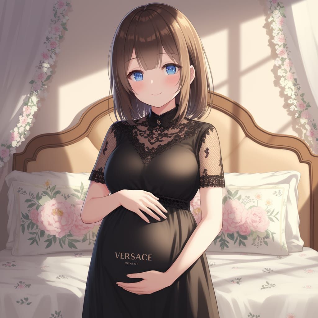 Anime Girl in Cozy Pastel Bedroom