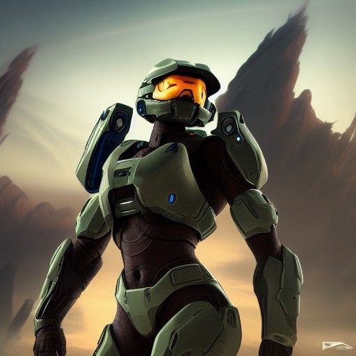 Cortana from Halo as Detailed Matte Painting