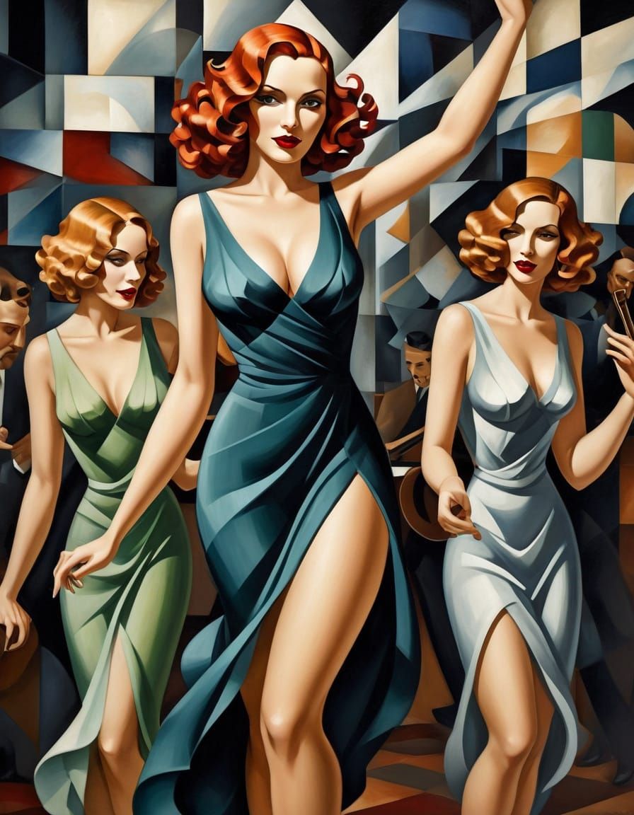 Glamorous Jazz Club Siren in Art Deco Style