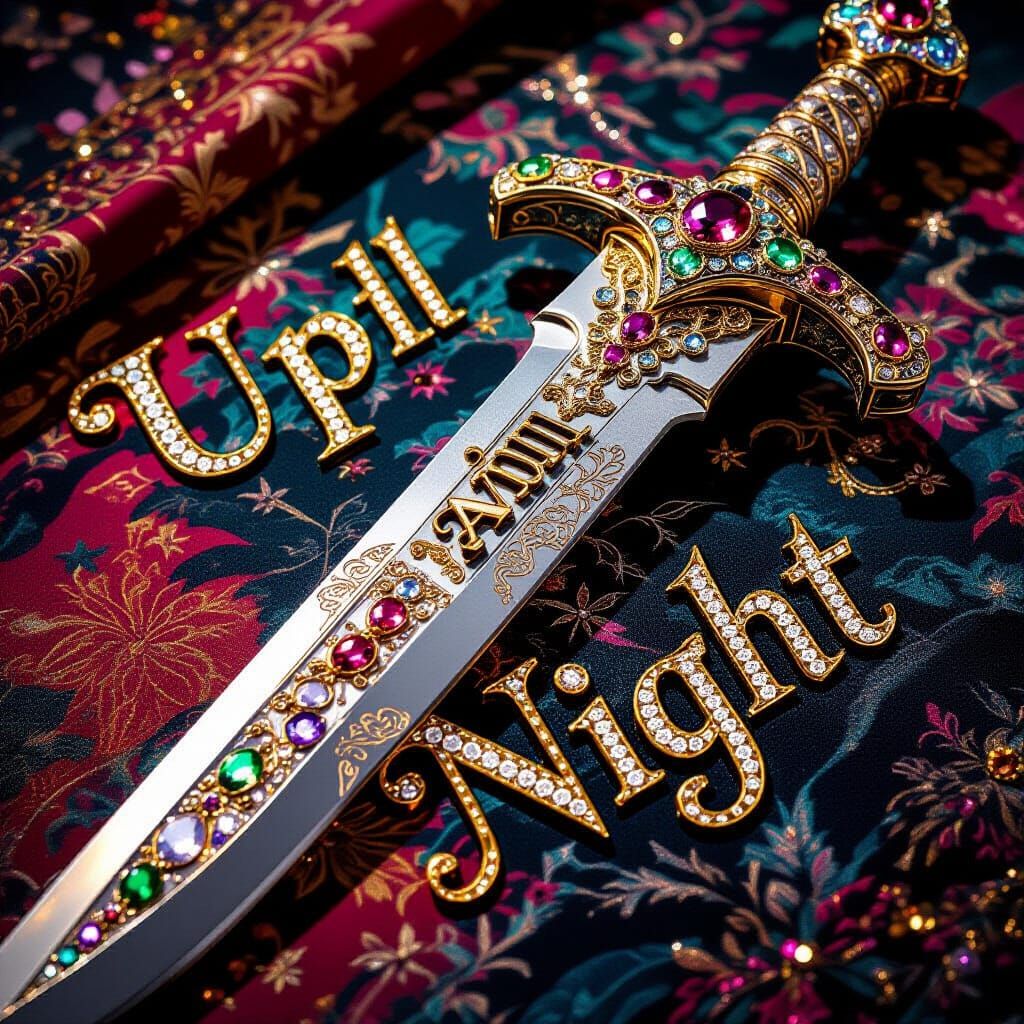 Jewelled Sword "Up All Night" in Vibrant Fantasy Art Style
