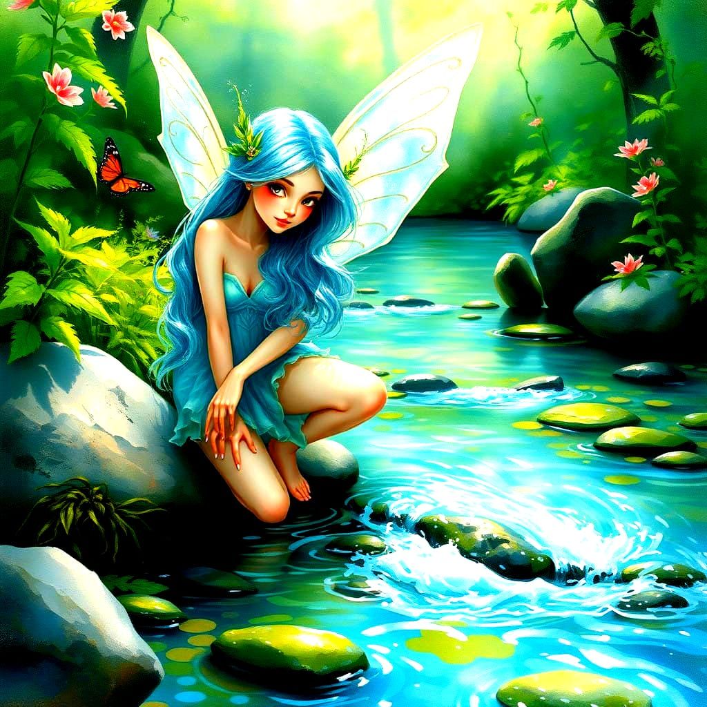 Enchanted Water Nymph in Majestic Aesthetic