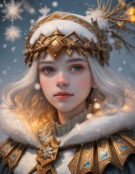 Snow Portrait in Rembrandt Lighting