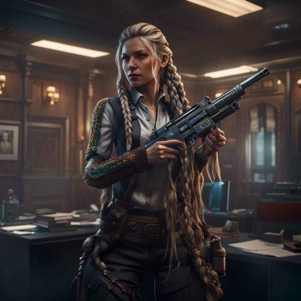 Woman and Leprechauns: Detailed Fantasy Matte Painting