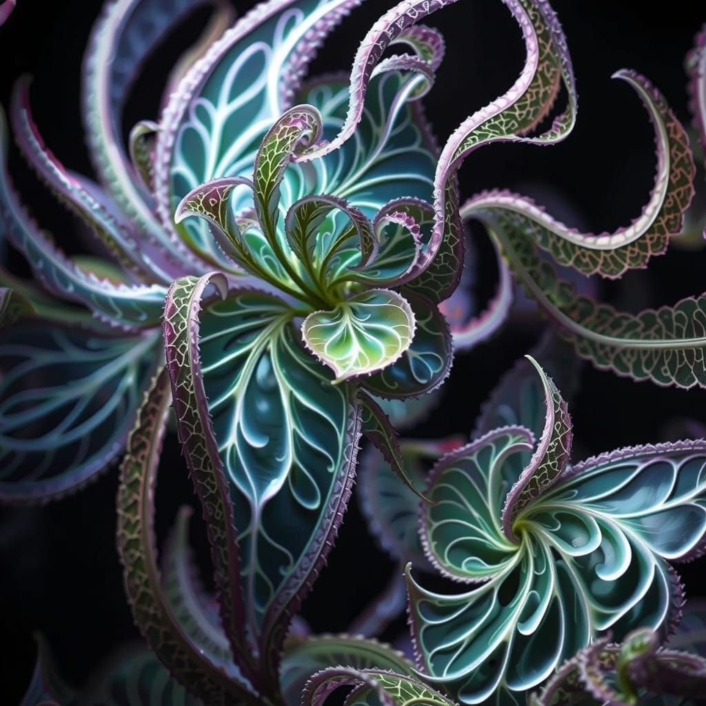 Surreal Fractal Botanicals in Vibrant Light