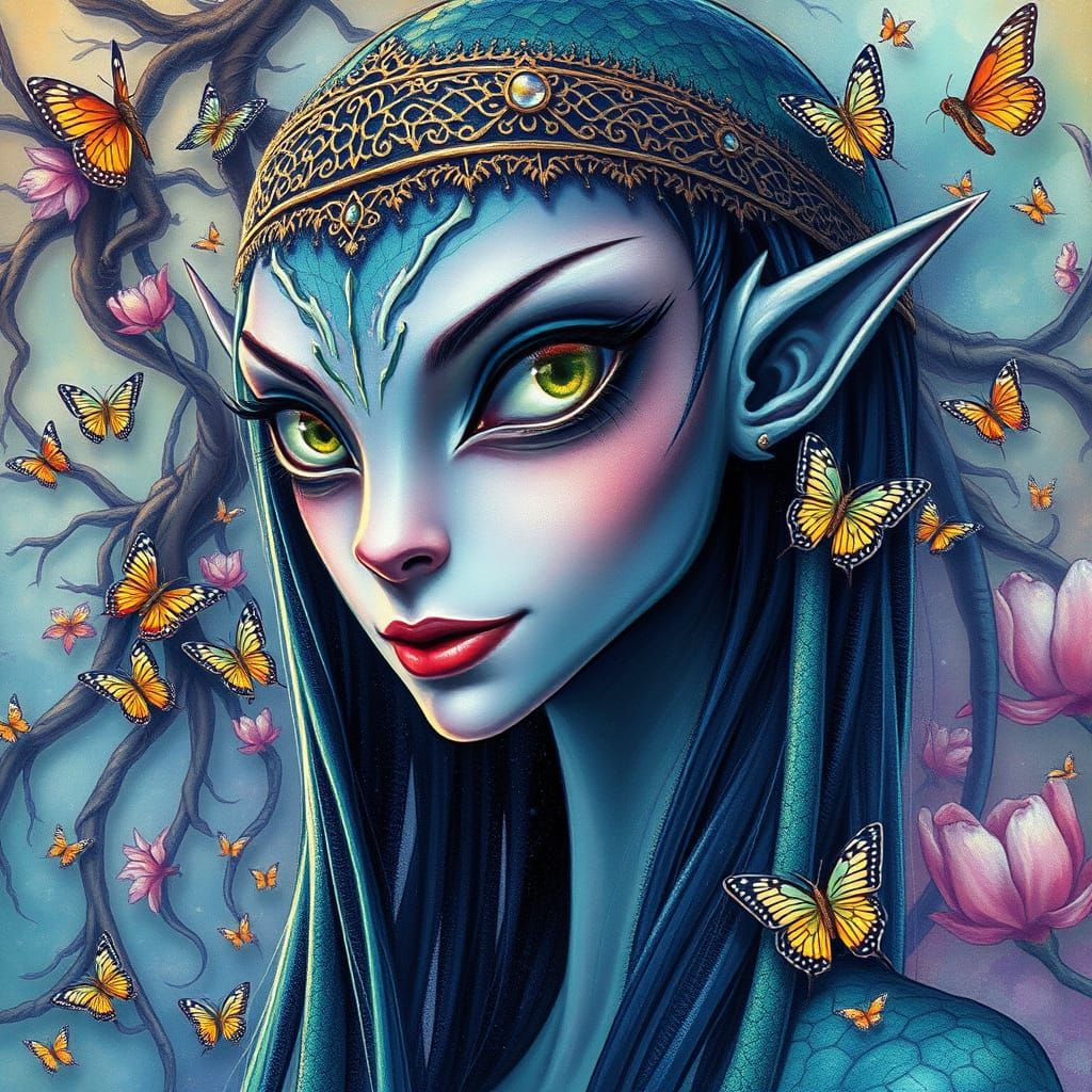 surreal splash art. watercolor drawing. head to feet portrai...
