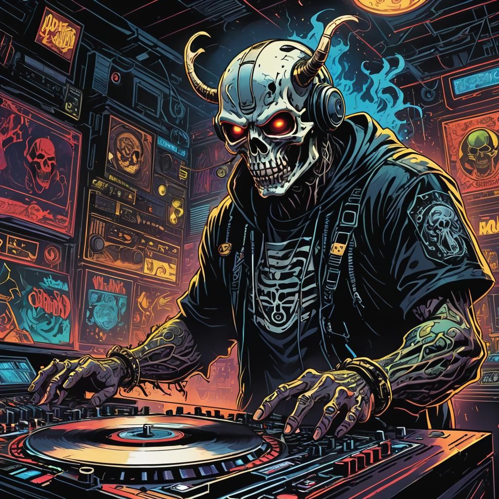DJ Death 93: Comic Book Art in Dark Club
