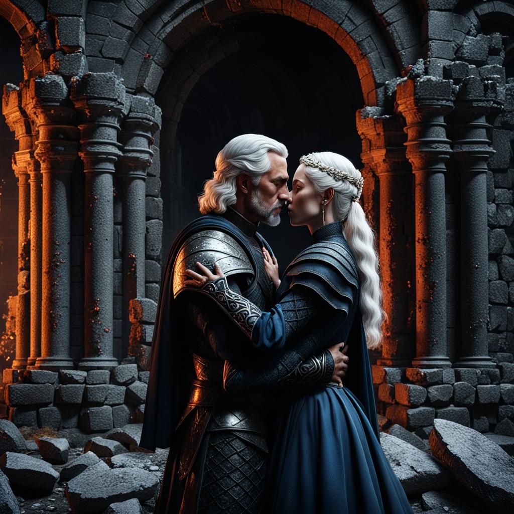 Renaissance Portrait: Lovers in a Dark Castle