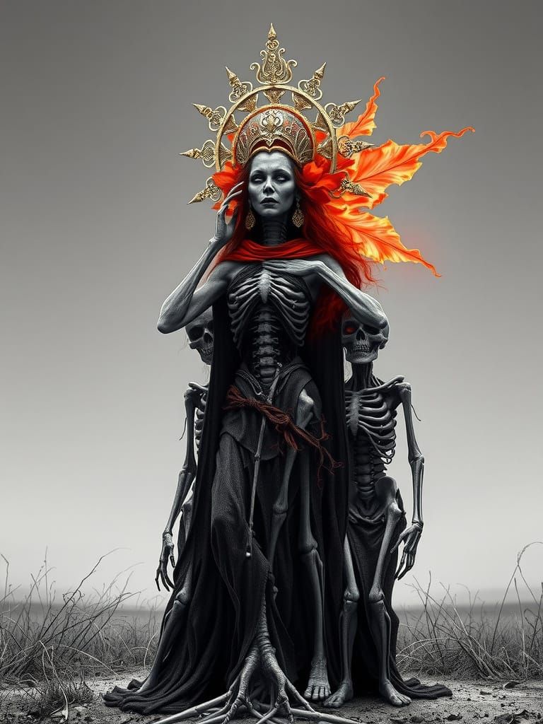 Zombies with Empress in Art Nouveau Style