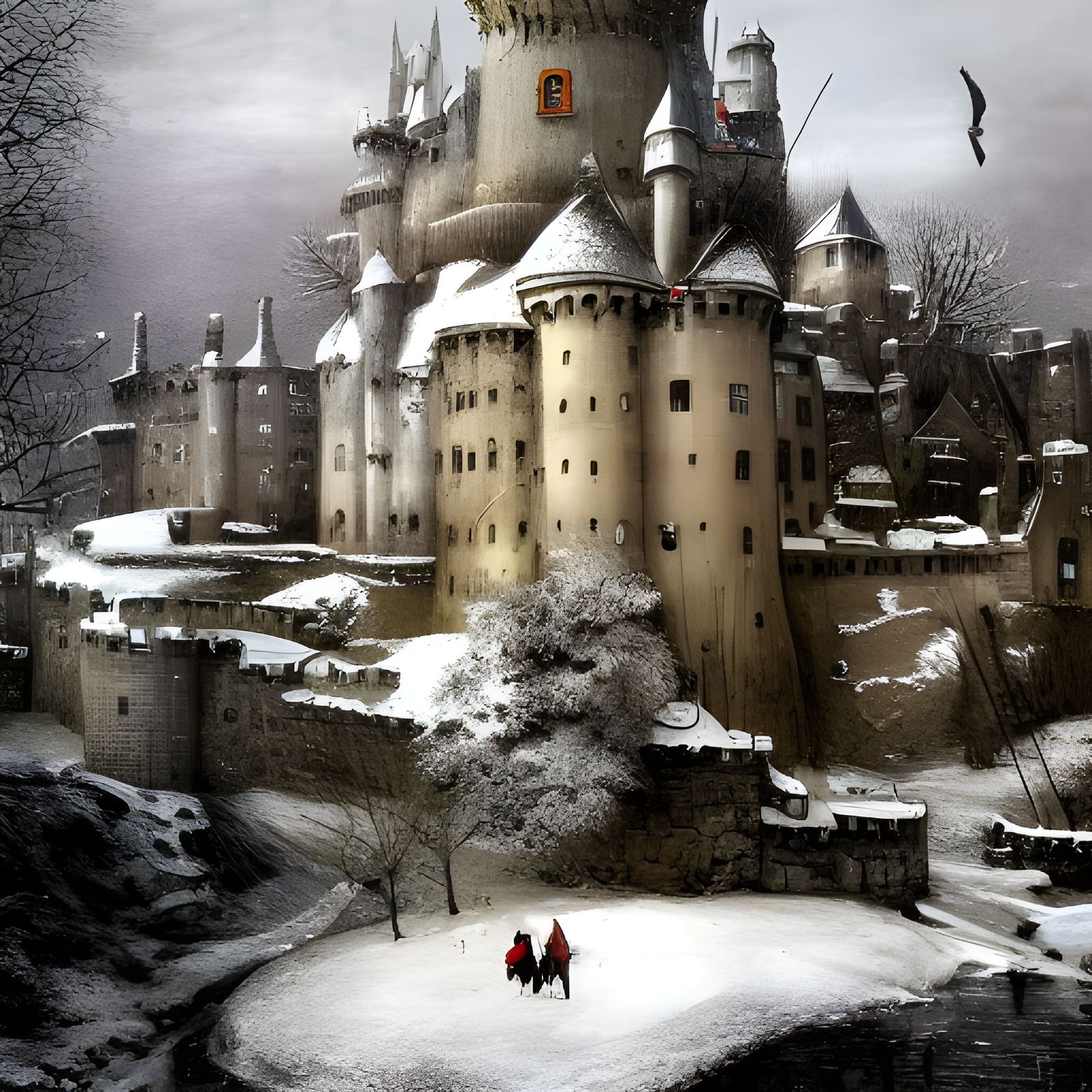 Winterfell castle in Winter