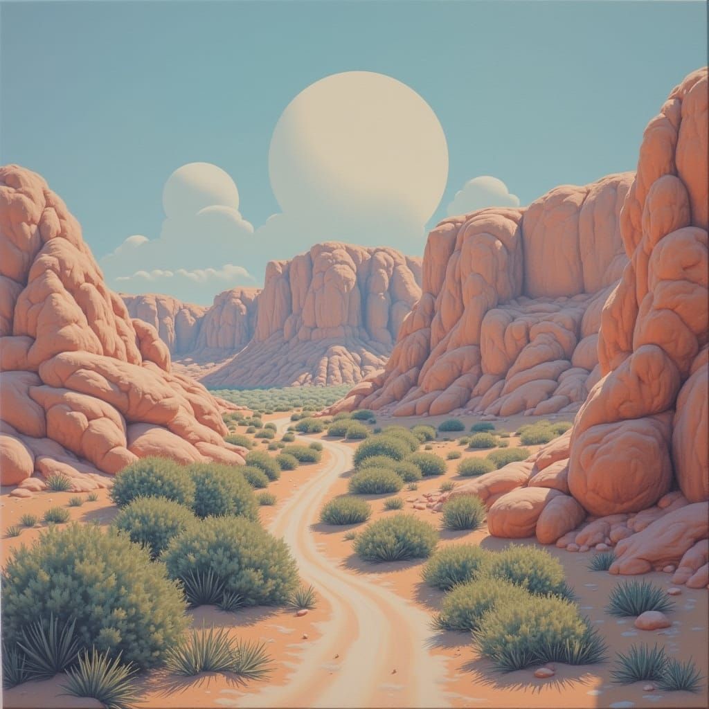 Nazareth Landscape in Vorticism Pastel Oil Style