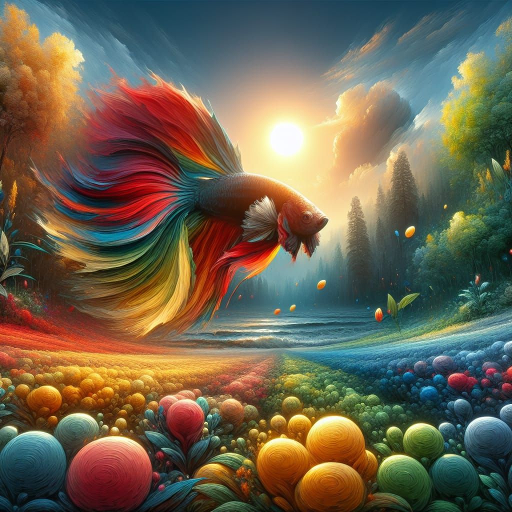Vibrant Beta Fish in Fantasy Concept Art