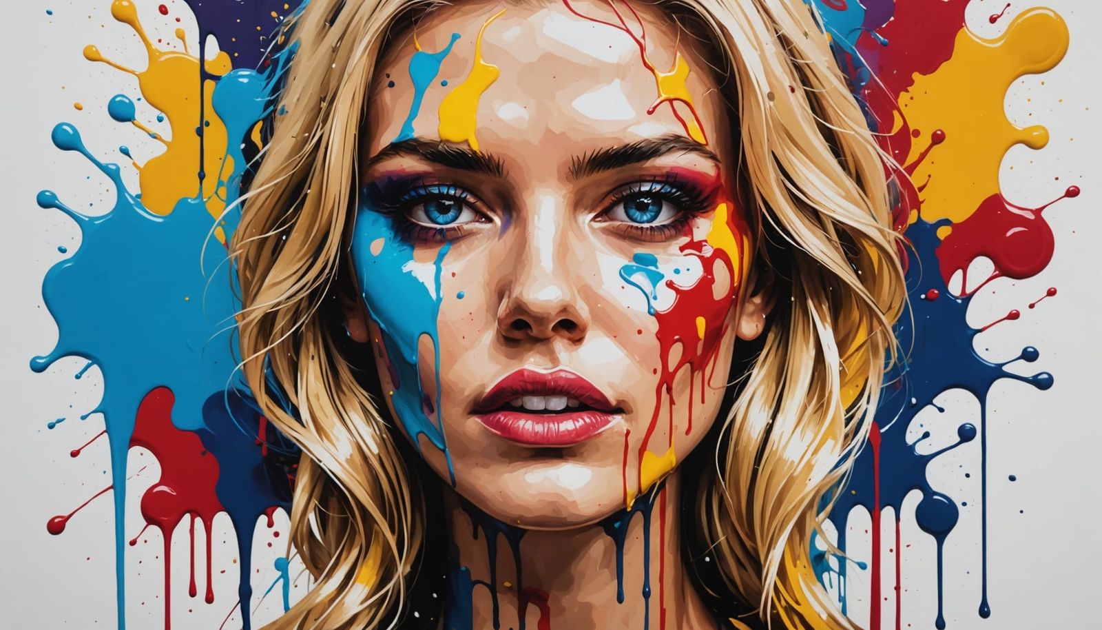 Vibrant Graffiti Woman in High Contrast Color