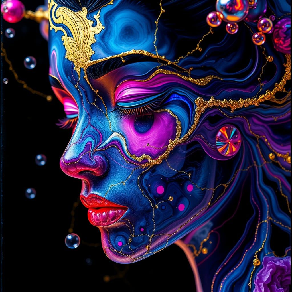 Geisha Face and Quantum Atom Synergy in Resin