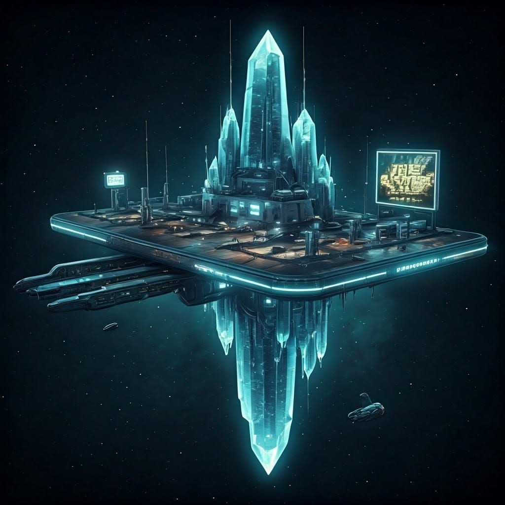 Futuristic Alien Gas Station in Deep Space