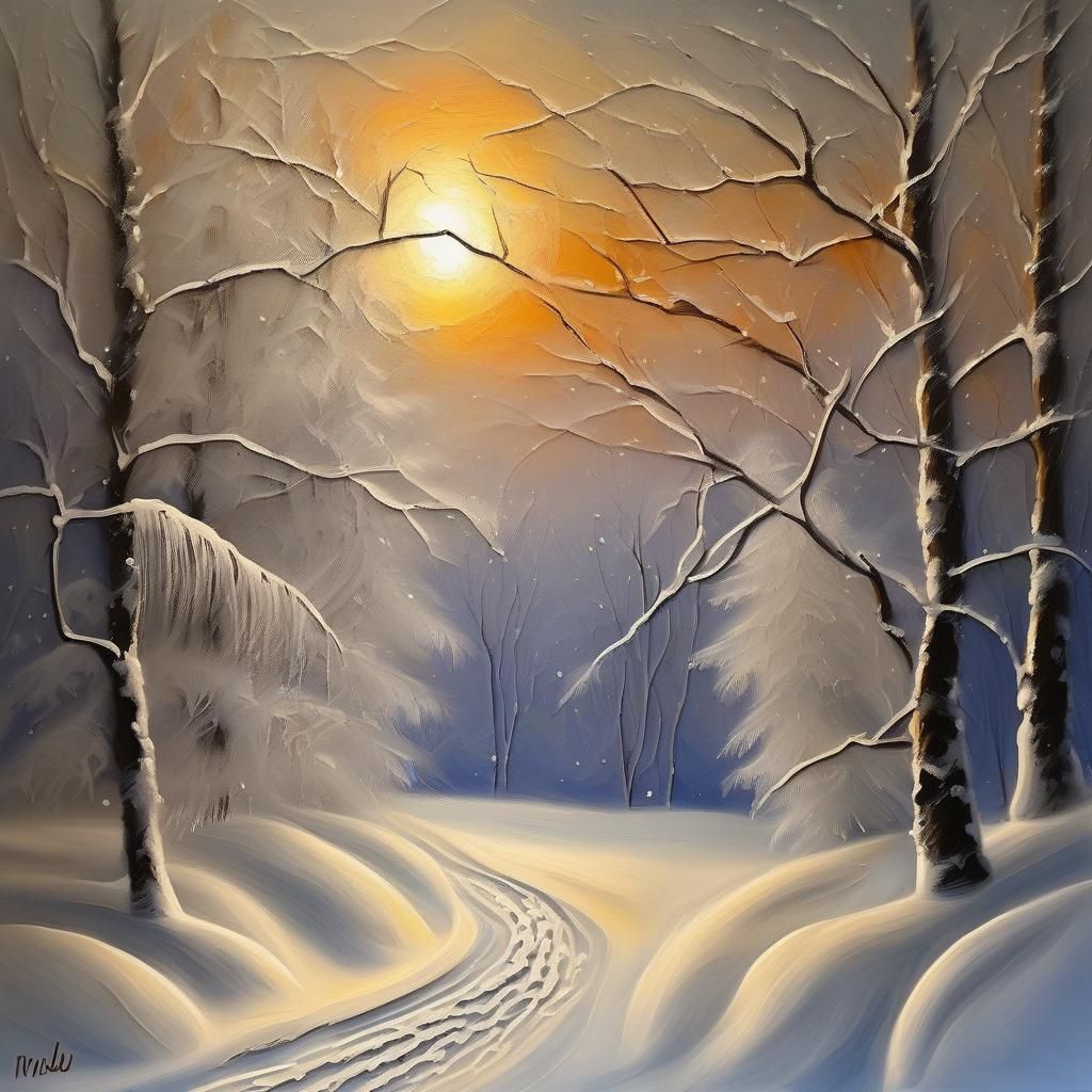 Minimalist Snowy Landscape from AI Image Generator