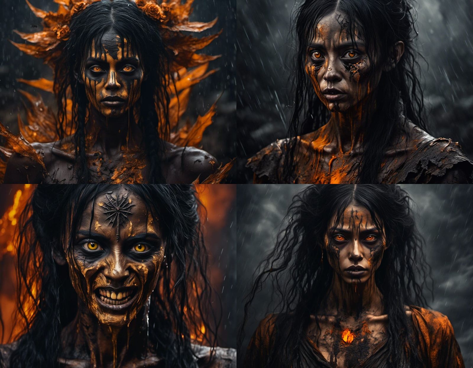 Dark Fantasy Portrait: Woman with Sallow Skin