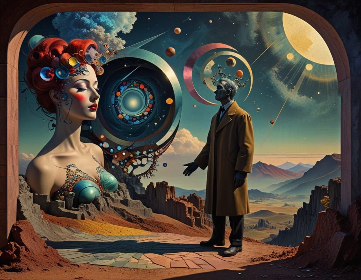 man metalorganic architextual framework 3D  fractal chromosh...