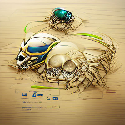 Golden Scarab Beetle with Iridescent Shell