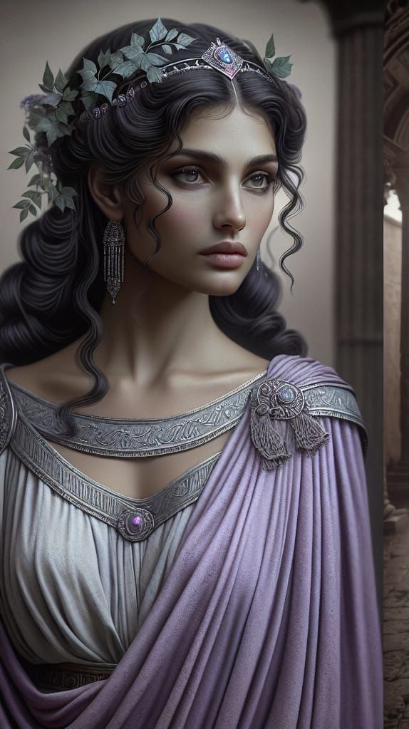 Etruscan Goddess Nurtia in Ancient Temple Glory