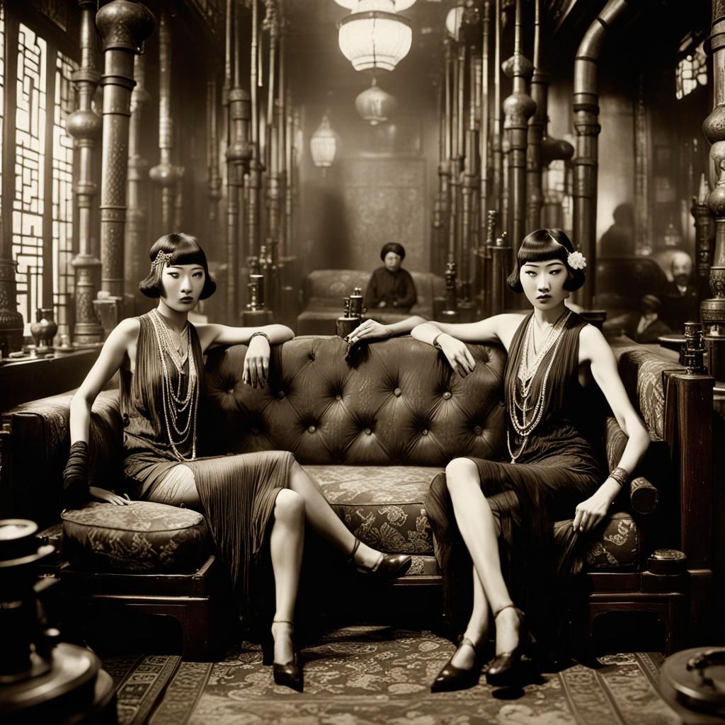 1920s Shanghai Flapper Girls in Opium Den