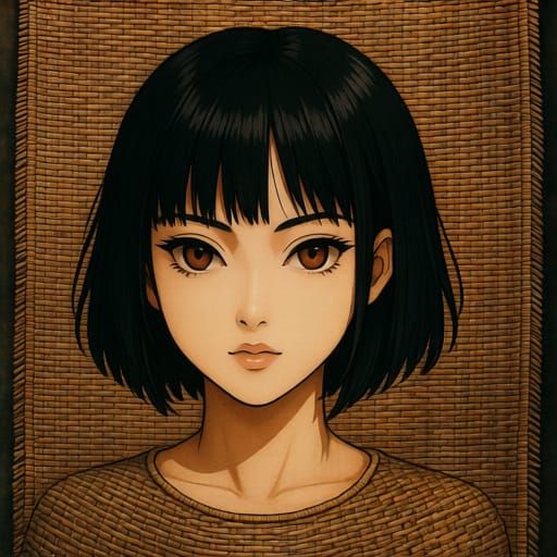 Surreal Woven Tapestry Portrait of a Thai Woman