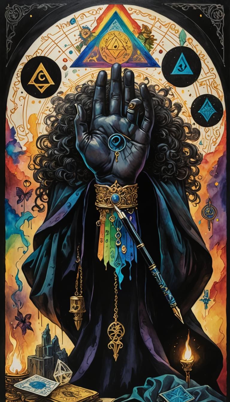 Mystical Hand Writing with Rainbow Ink