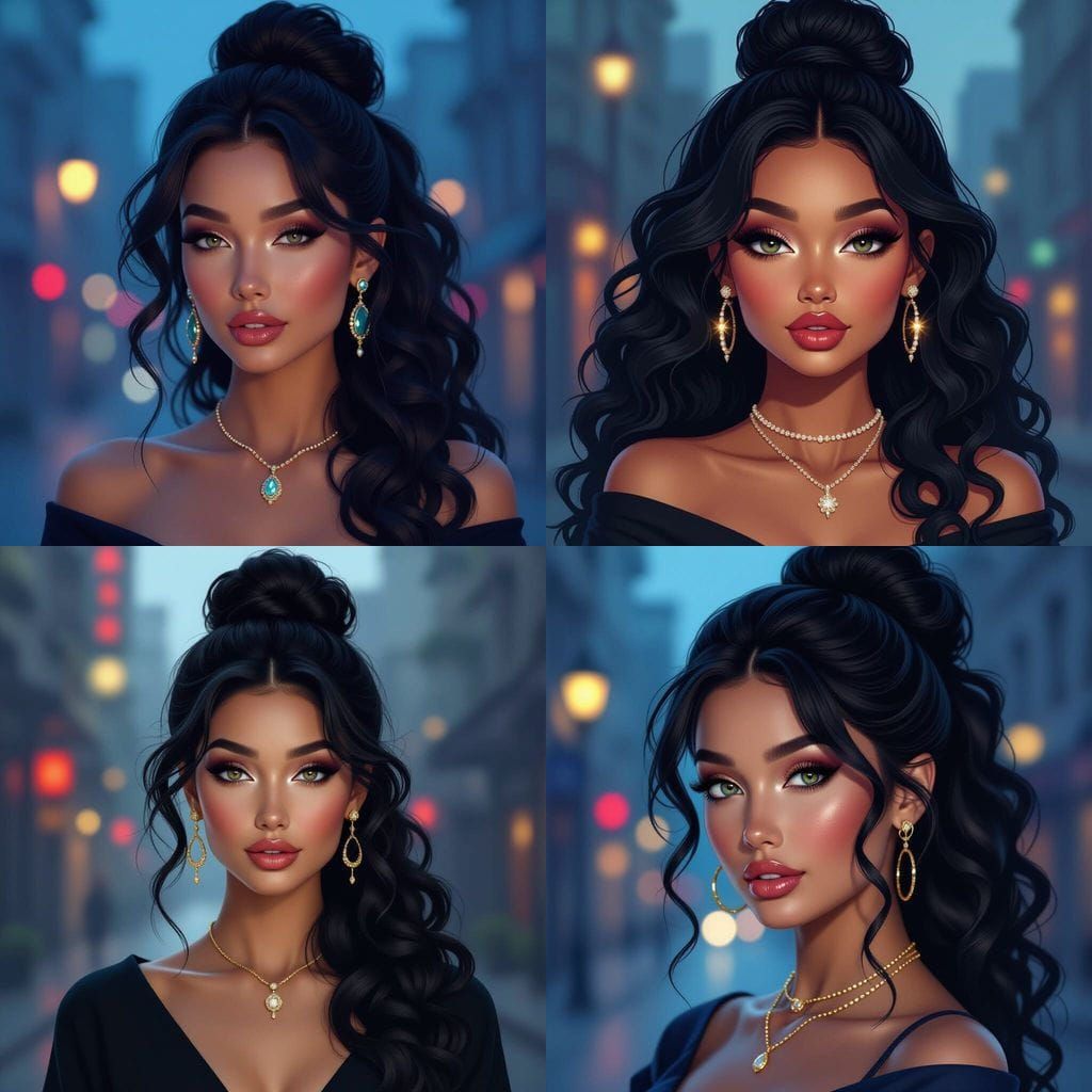 Elegant Woman in Blue Amidst Urban Shadows