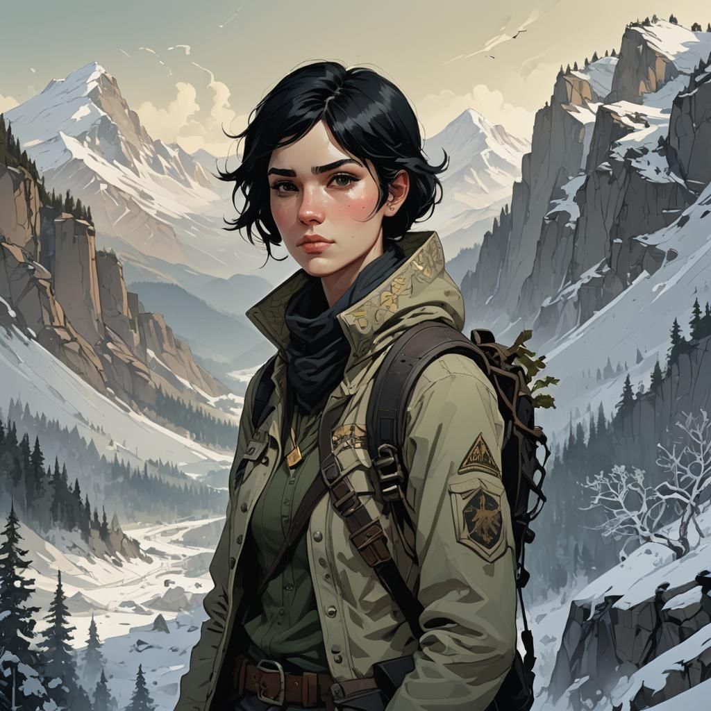 Ornate Portrait of Non-Binary Ranger in Nature