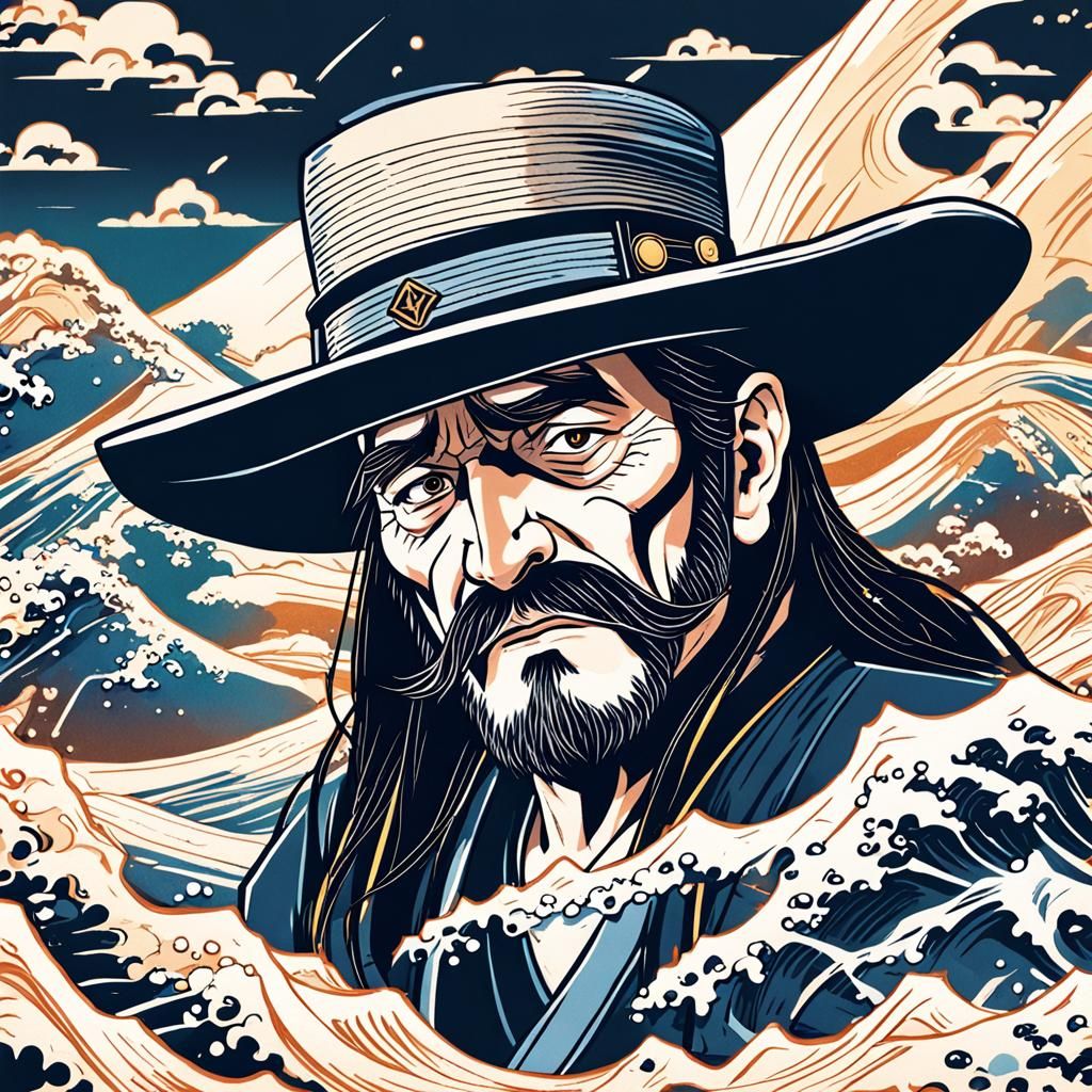 Lemmy in Hokusai Style Ukiyo-e