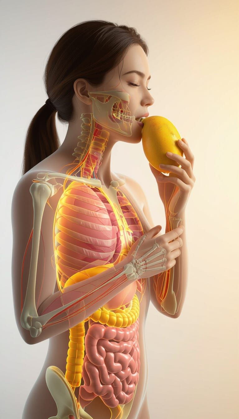 Anatomy Study: Transparent Body Reveals Digestive System Eat...