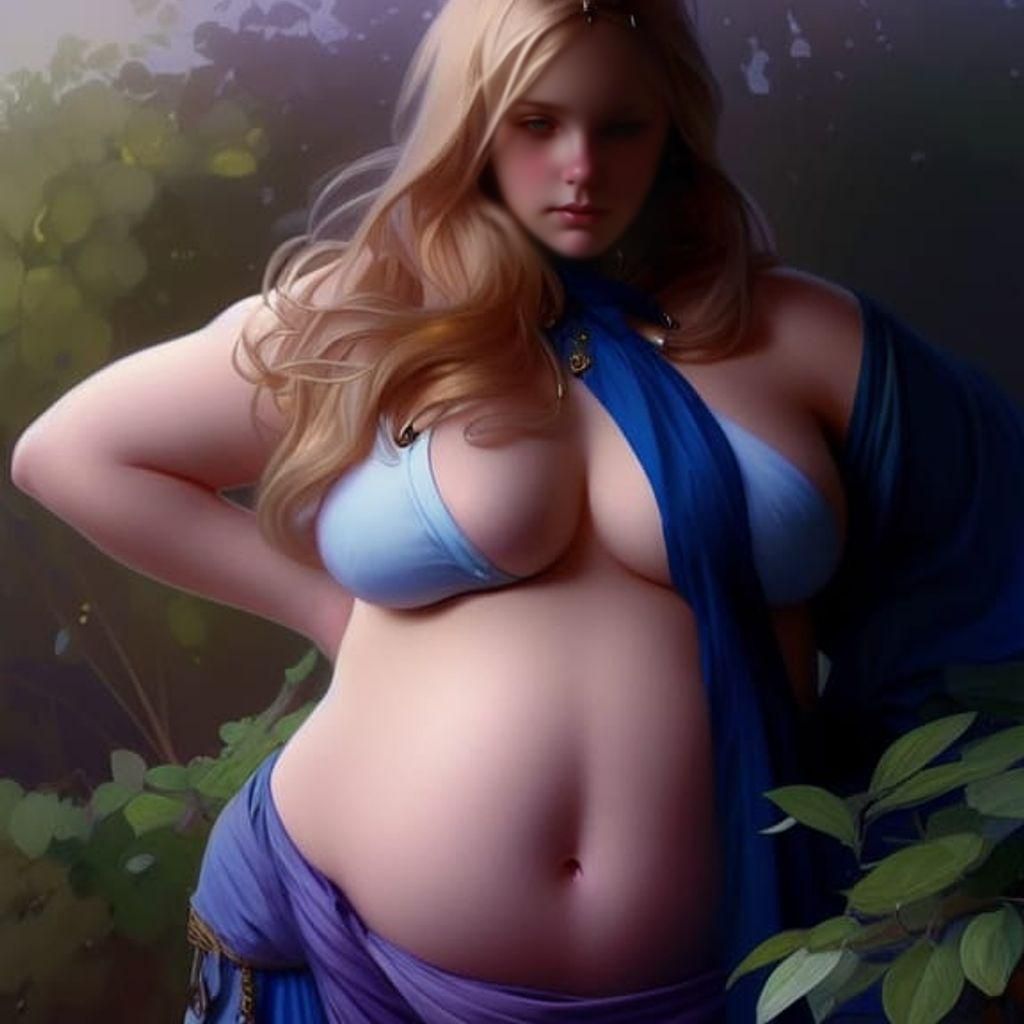 Blonde Girl Portrait in Art Nouveau Style