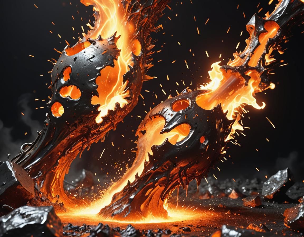 Epic Battle's Fiery End in Molten Metal