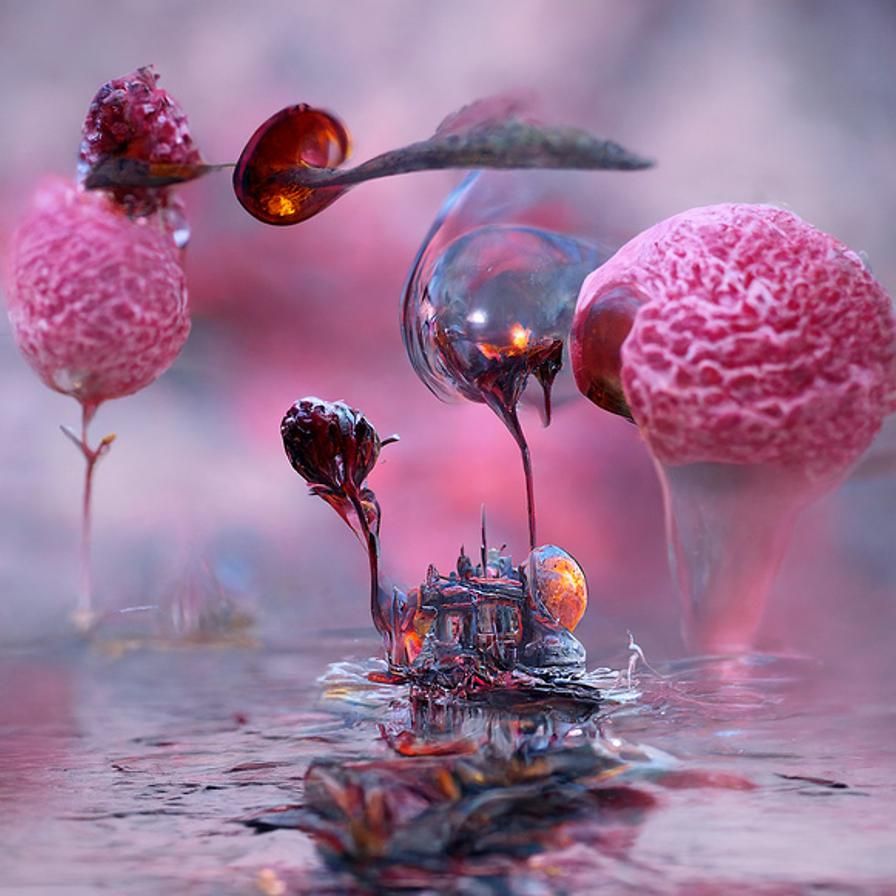 Mystical Sci-Fi Fantasy with Glowing Reflections