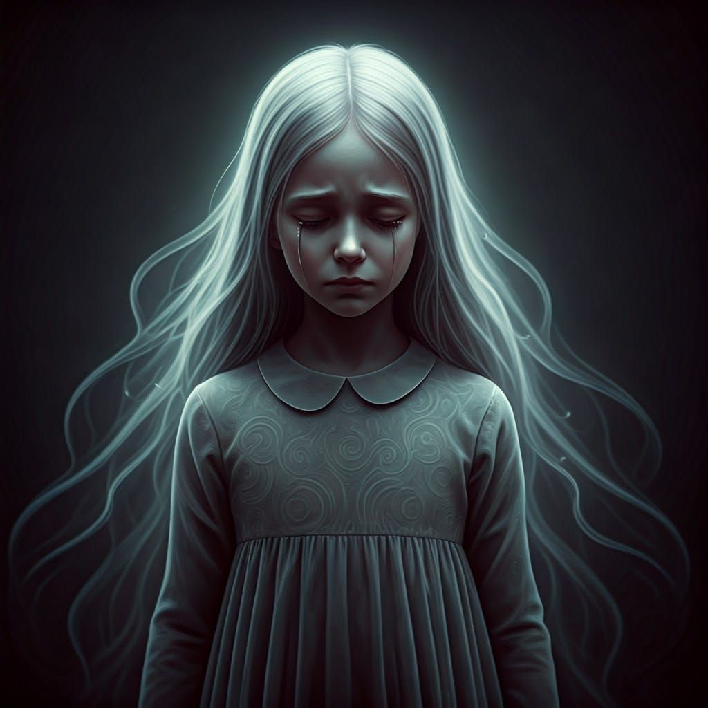 little sad girl