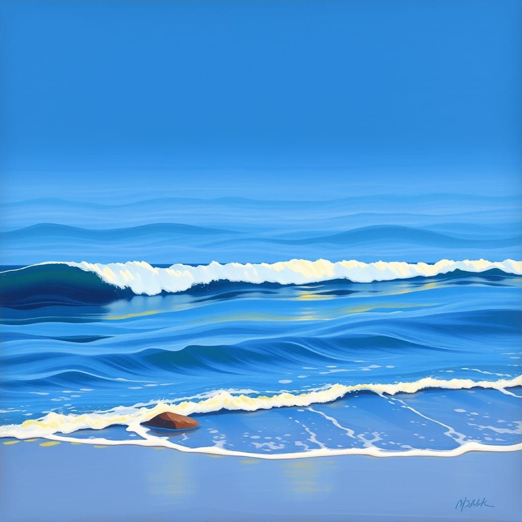 Serene Blue Seascape with Gentle Waves