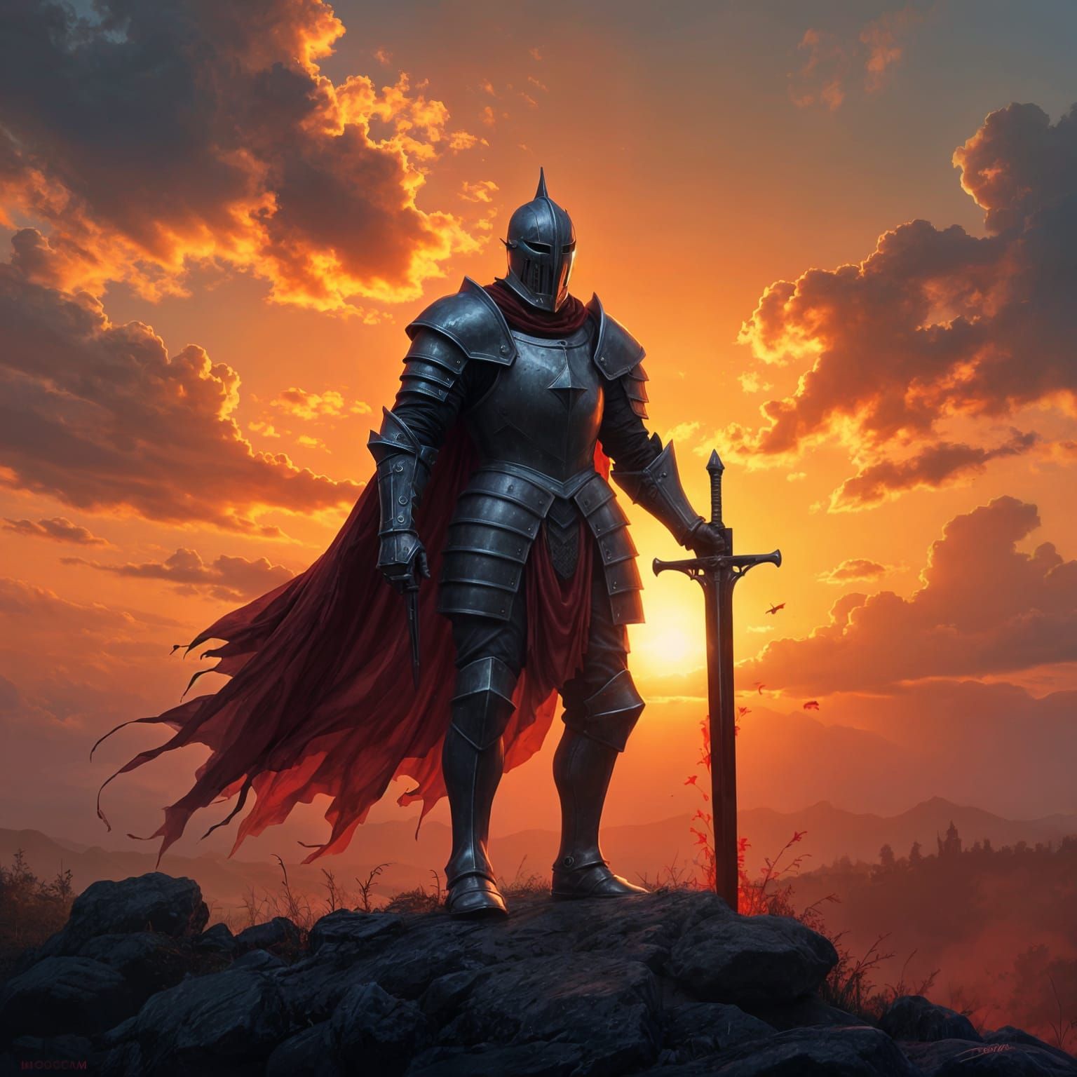 Fantasy Knight in Shining Armor